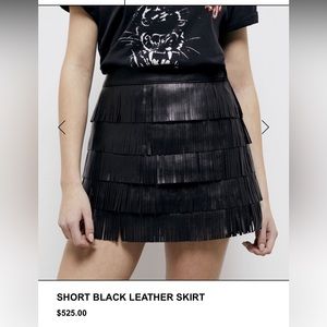 The Kooples leather fringe skirt